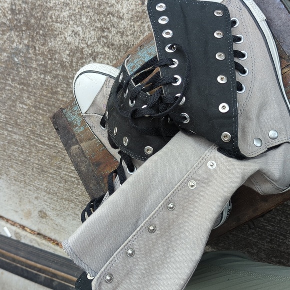 Converse All Star Chuck Taylor Knee High Sneaker Boots Gray Women's Size… - Picture 7 of 8